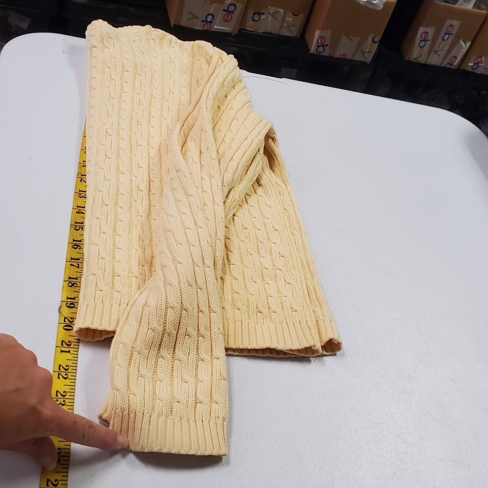 Karen Scott Womens Butter Yellow Cable Knit 100% Cotton‎ Sweater Size M Tennis - Picture 8 of 11